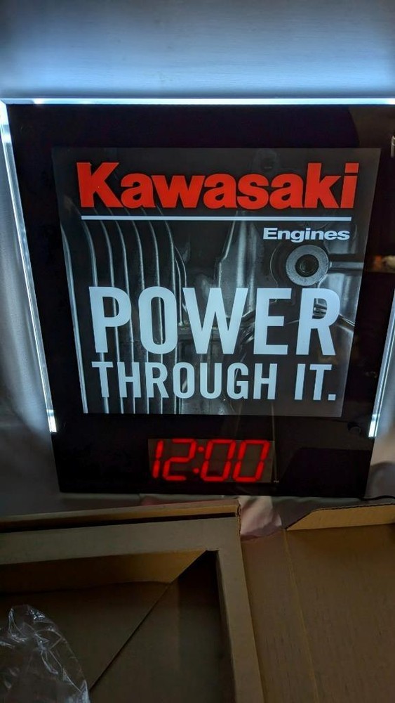 Kawasaki Engines Power Through It LED Wall Clock