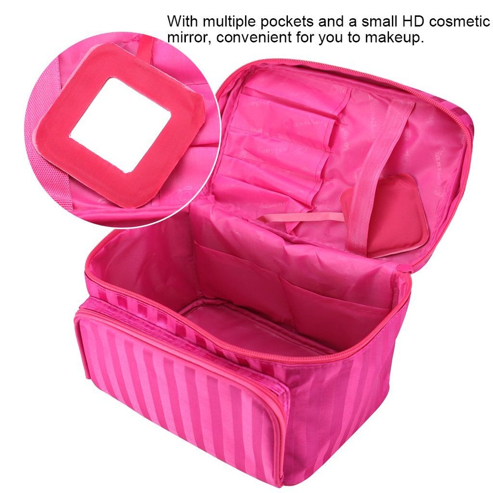 Large Professional Cosmetic Case Makeup Bag Storage Handle Organizer Travel Kit