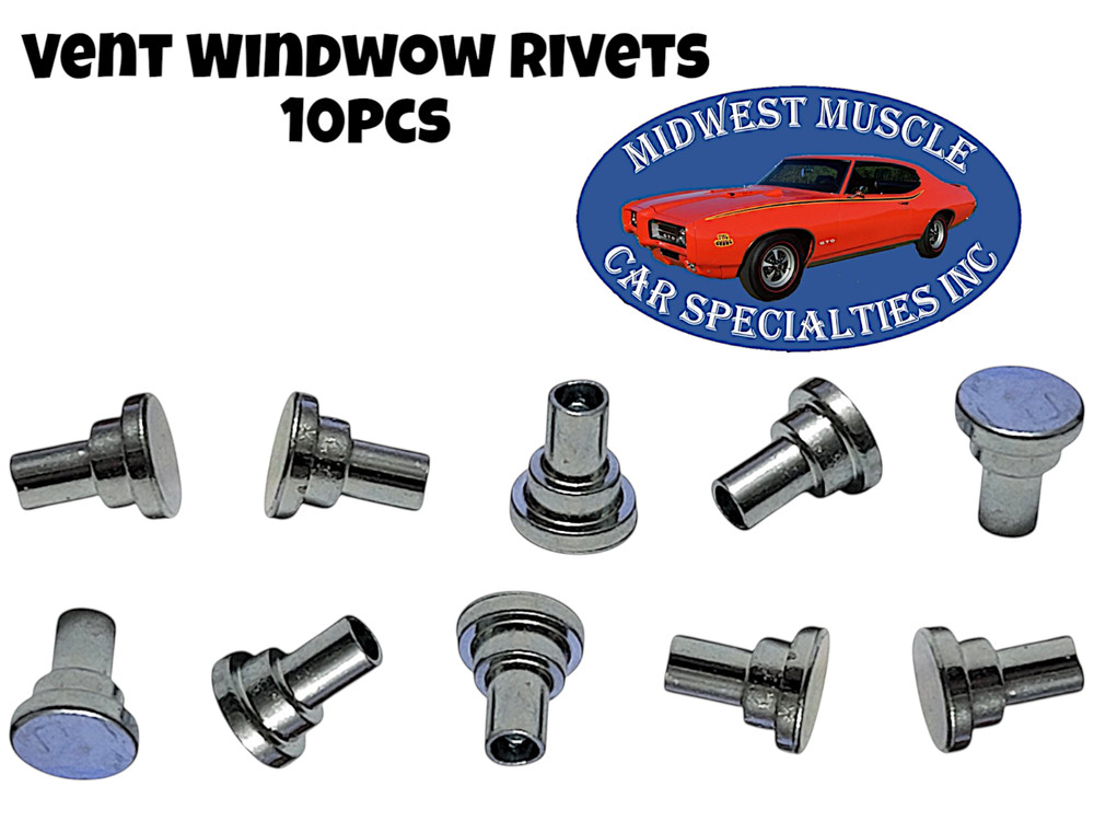 61-72 GM Door Wing Vent Side Window Trim Weatherstrip Frame Rivets 10pc EV