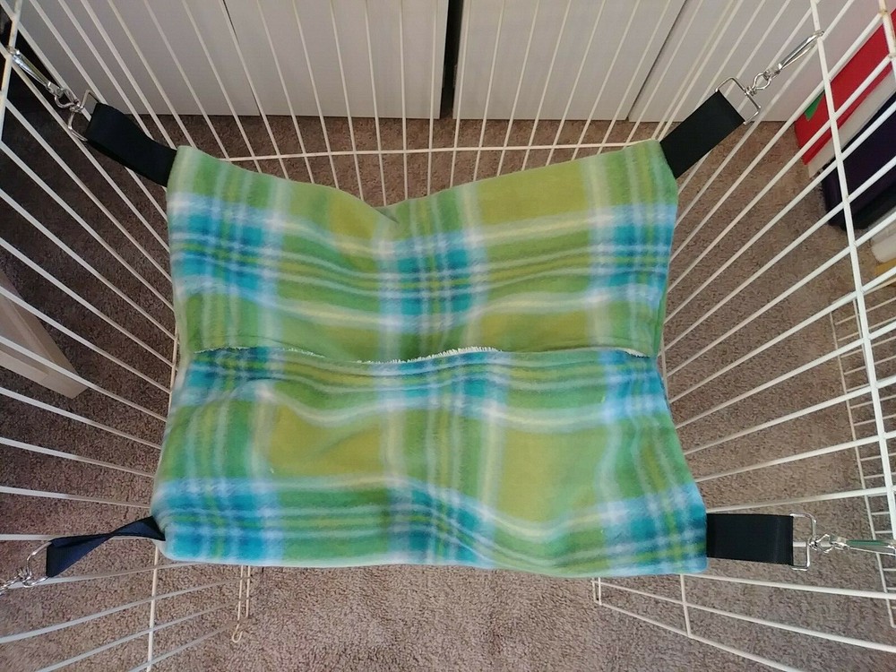 Ferret Hammock Pocket - Green, Blue & White Plaid