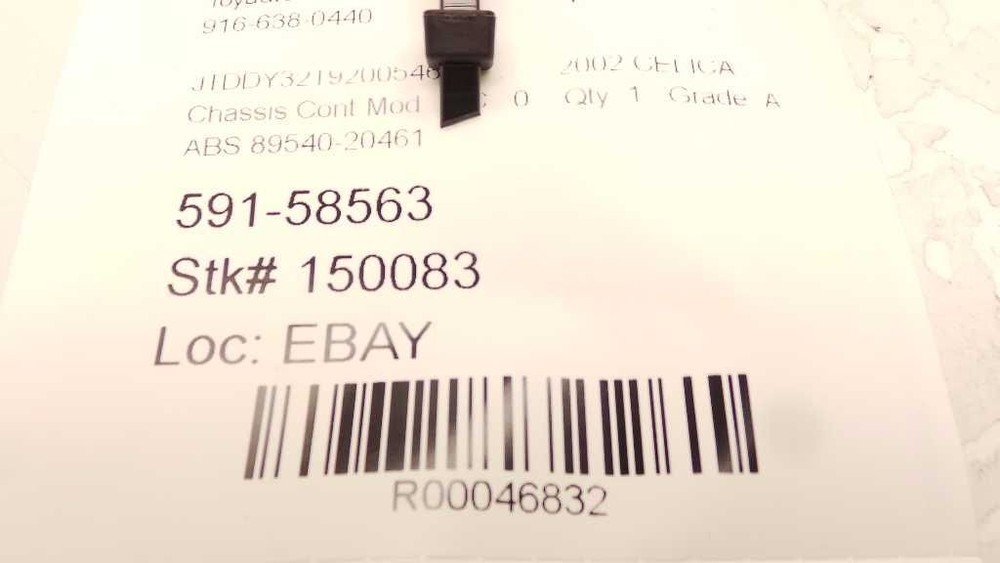 00-02 TOYOTA CELICA ABS COMPUTER CONTROL MODULE ECM ASSEMBLY