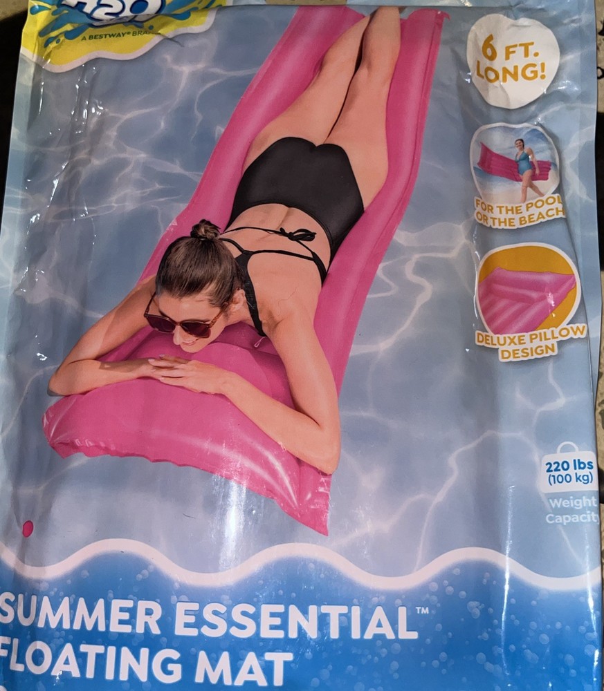 6 Ft Pink Floating Mat  Raft Inflatable Pink. New
