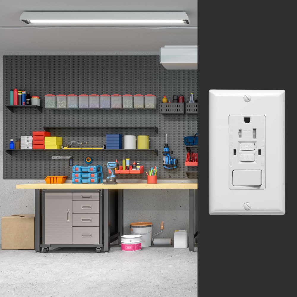 15A Tamper-Resistant GFCI Combo Outlet, Combination Switch & Receptacle, 10 Pack
