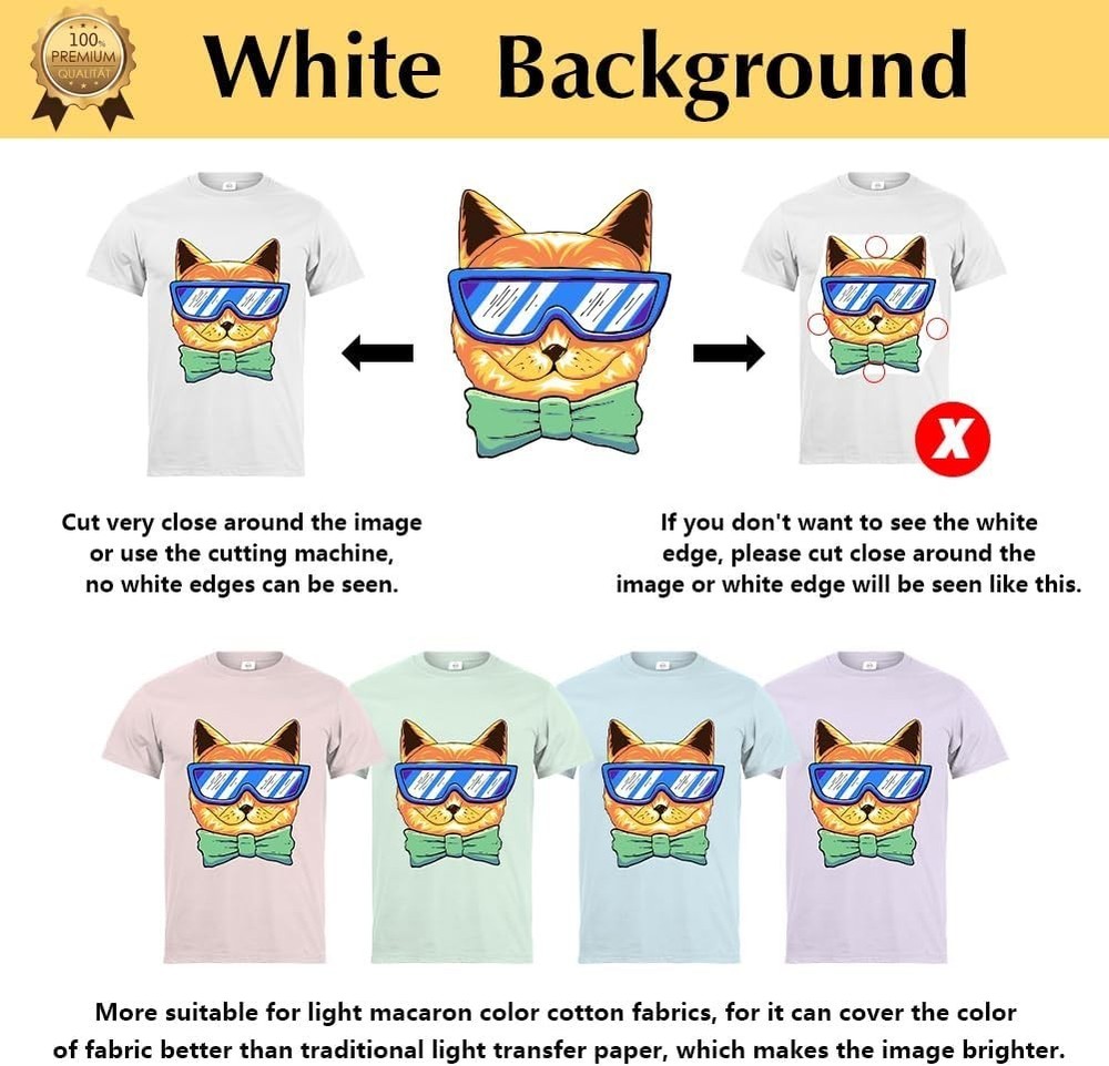 Versatile Iron-On Transfer Paper for Easy DIY Crafts - 30 Glossy Sheets