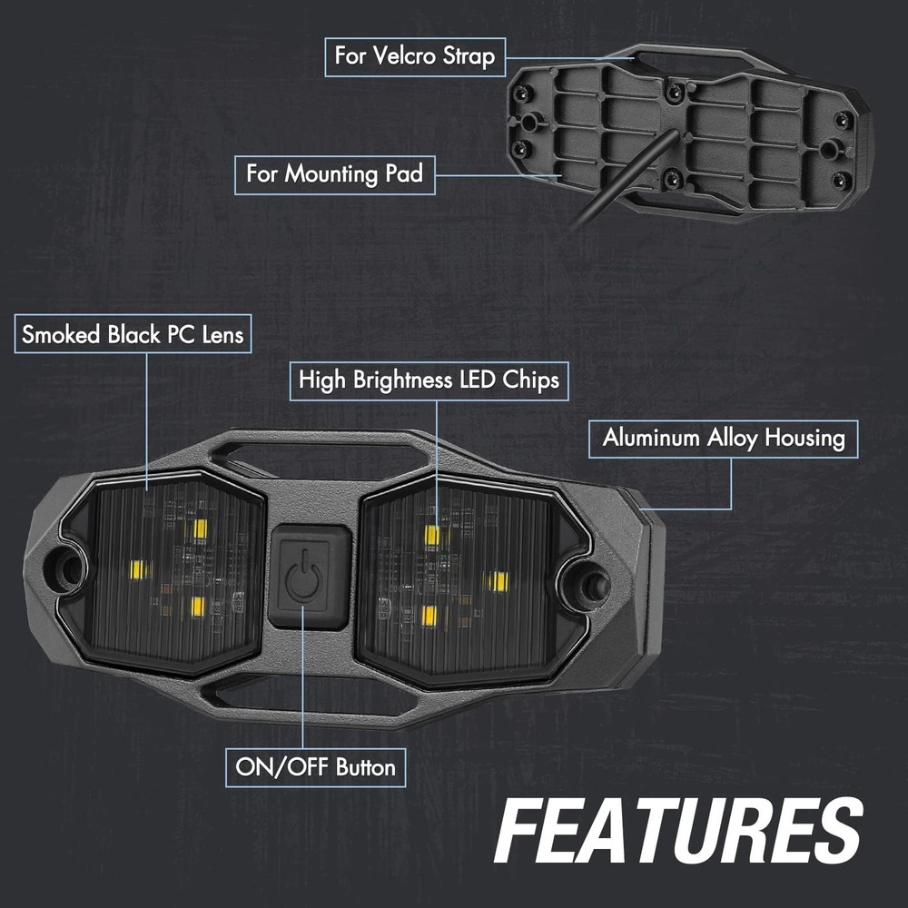 Universal 12V LED Dome Light for UTV Roll Bar, Interior & Map Lighting