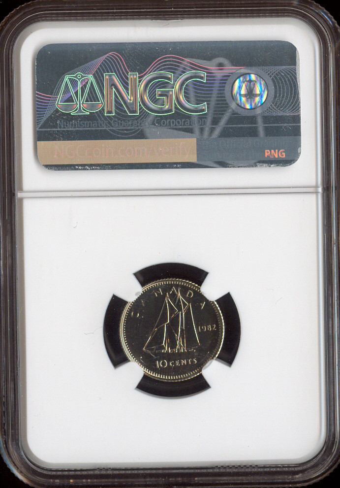 1982 Canada 10 Cents 10C NGC MS67 MAC - Quality