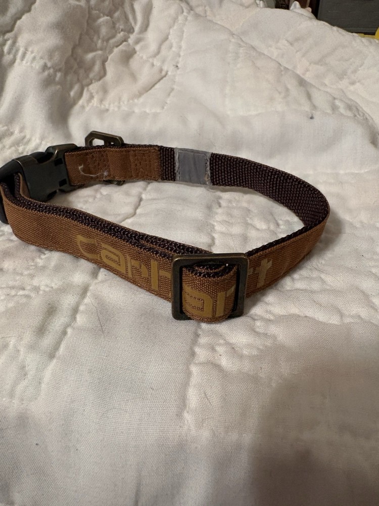Brown carhartt dog collar medium Nylon Reflective Stitching