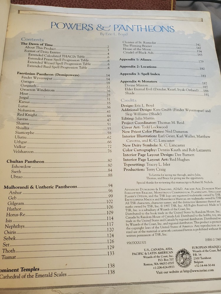 Dungeons & Dragons Powers & Pantheons Eric Boyd FIRST PRINTING