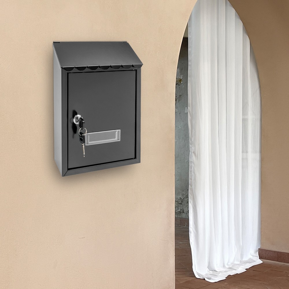 Modern Outdoor Mailbox with Key Lock Rust-resistant Wall-Mount Mailbox Mail Box