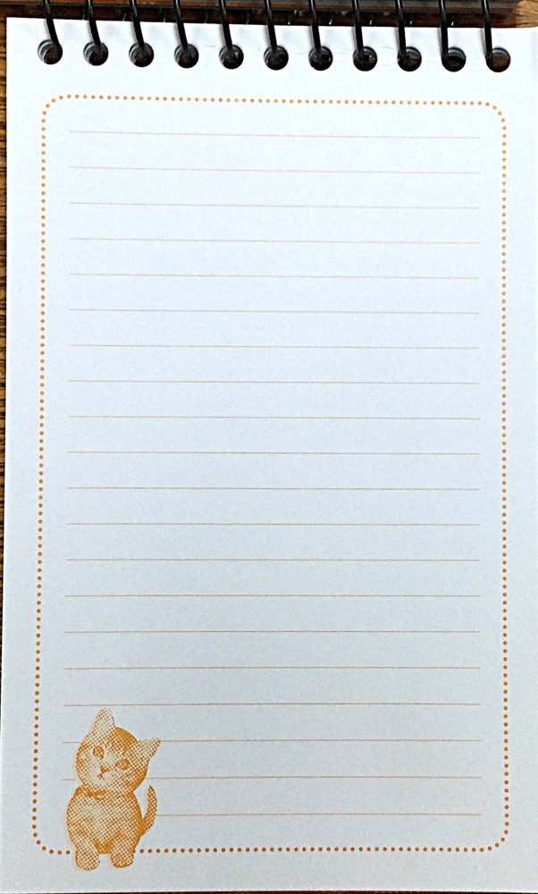 Cat themed Spiral Note Pad - 3.75" x 6" - 75 sheets