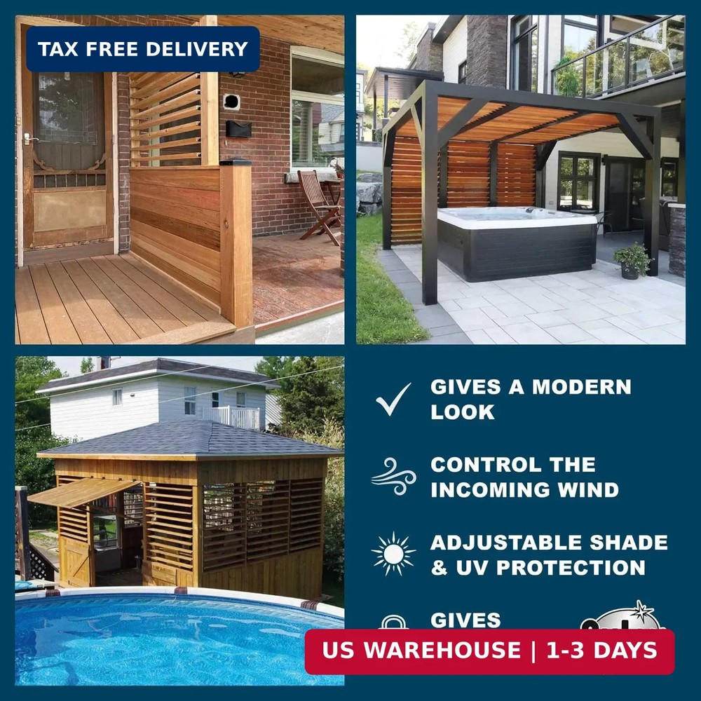 Pylex Deck Sunblind System 11060, Louvers Bracket Shutter Hardware Kit, Up to...