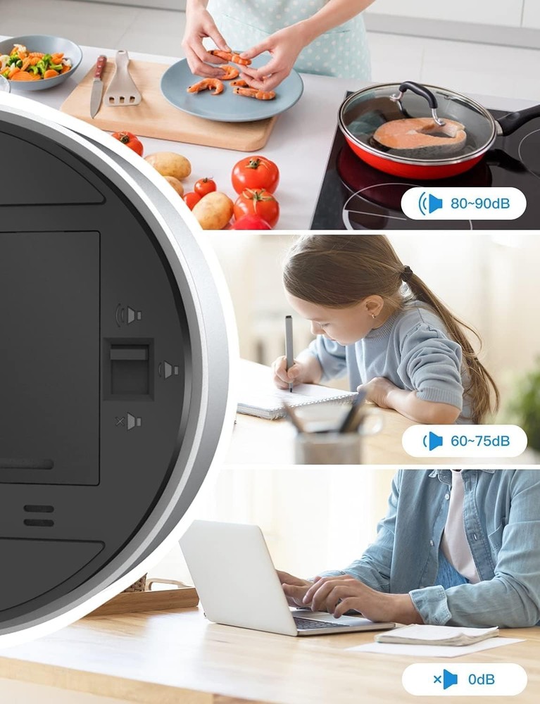Easy-Twist Kitchen Timer with High/Low Alarm & Magnetic Back for Versatile Use