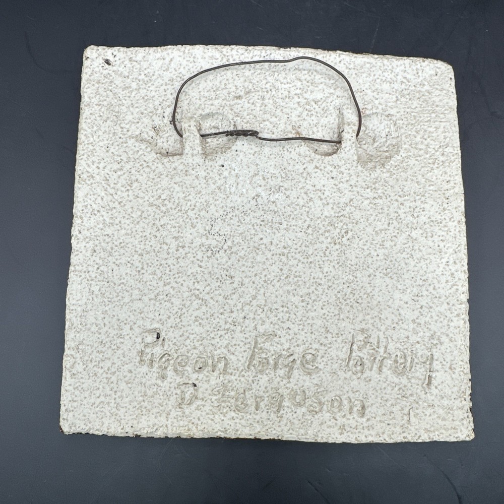 D. FERGUSON Signed Pigeon Forge Pottery Ceramic Tile Owl