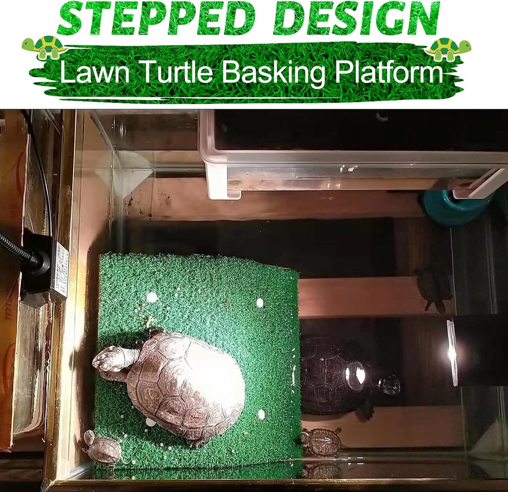 Small Turtle Basking Platform Simulation Grass Turtle Ramp, Turtle Resting Ba...