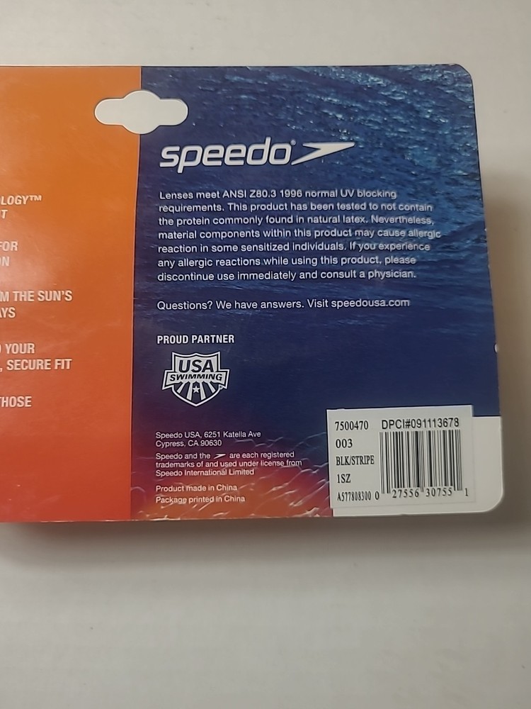 New Speedo Glide Print Goggles - Junior - BLK/STRIPE