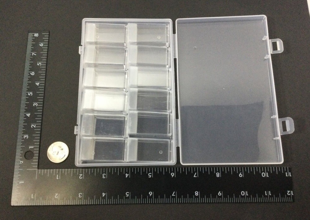 Flip Top Bead Storage Box in PP Plastic Packing Box, 12pcs containers/box