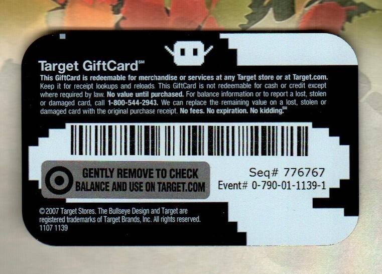 TARGET Game On ( 2007 ) Glow-In-The-Dark Gift Card ( $0 )