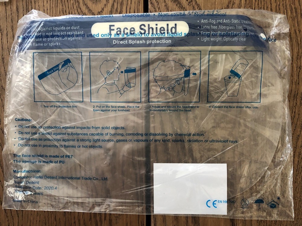 Face Shields, Lot of 6