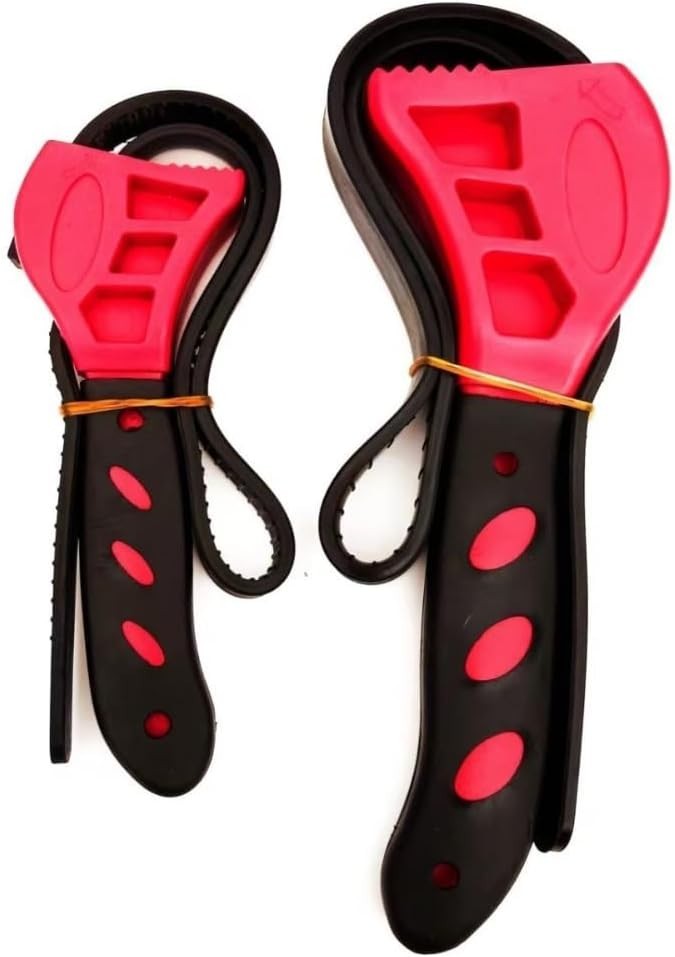 2PCS Strap Wrench Plumbing Rubber Strap Wrench Set