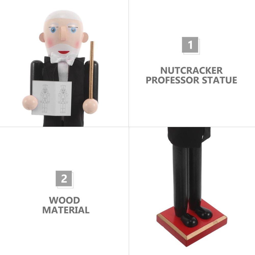 Nutcracker Professor Ornament Shelf Decor Decorative Black Nutcrackers