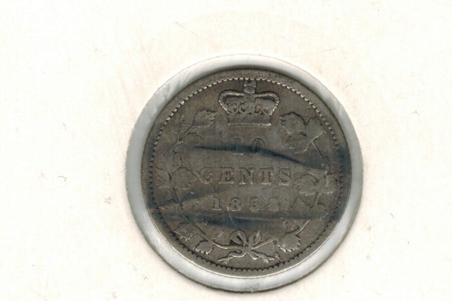 1858  SILVER Canadian Dime