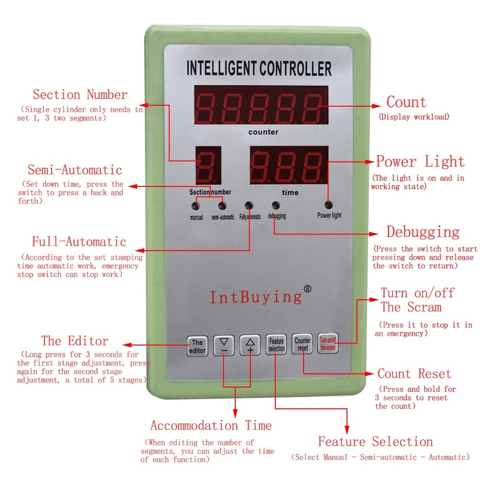 1.5T Pneumatic Punch Press Machine with Display Controller C-Type Pressing 110V
