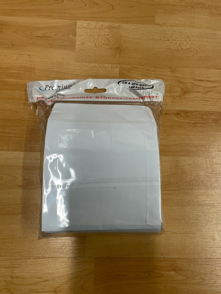 CD/DVD Storage Sleeves (100 pk; White)
