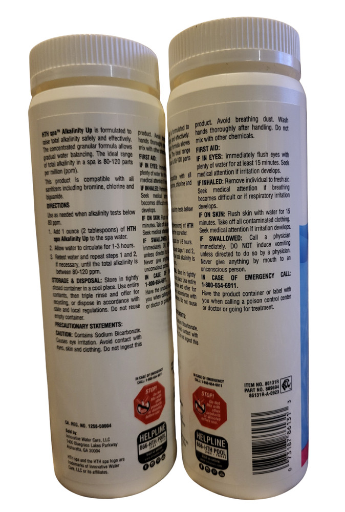 2PC NEW HTH Alkalinity Up Controls Ph Improved Sanitization