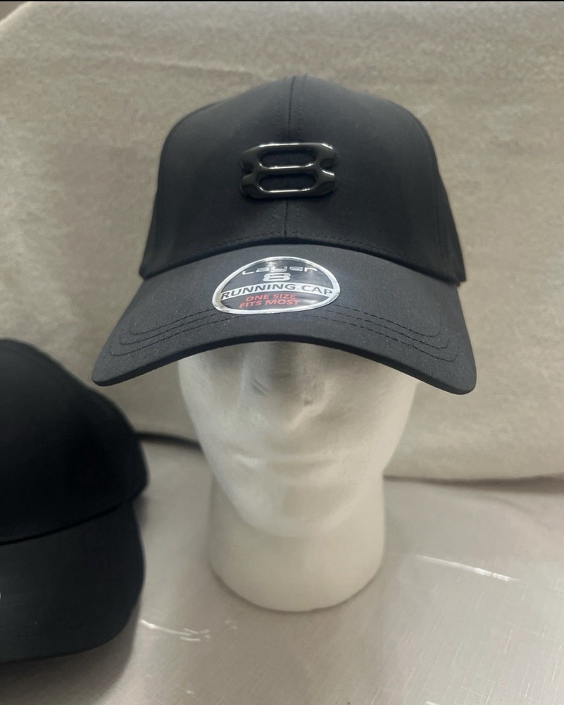 Layer 8 Running Hat NEW One Size Fits Most Black
