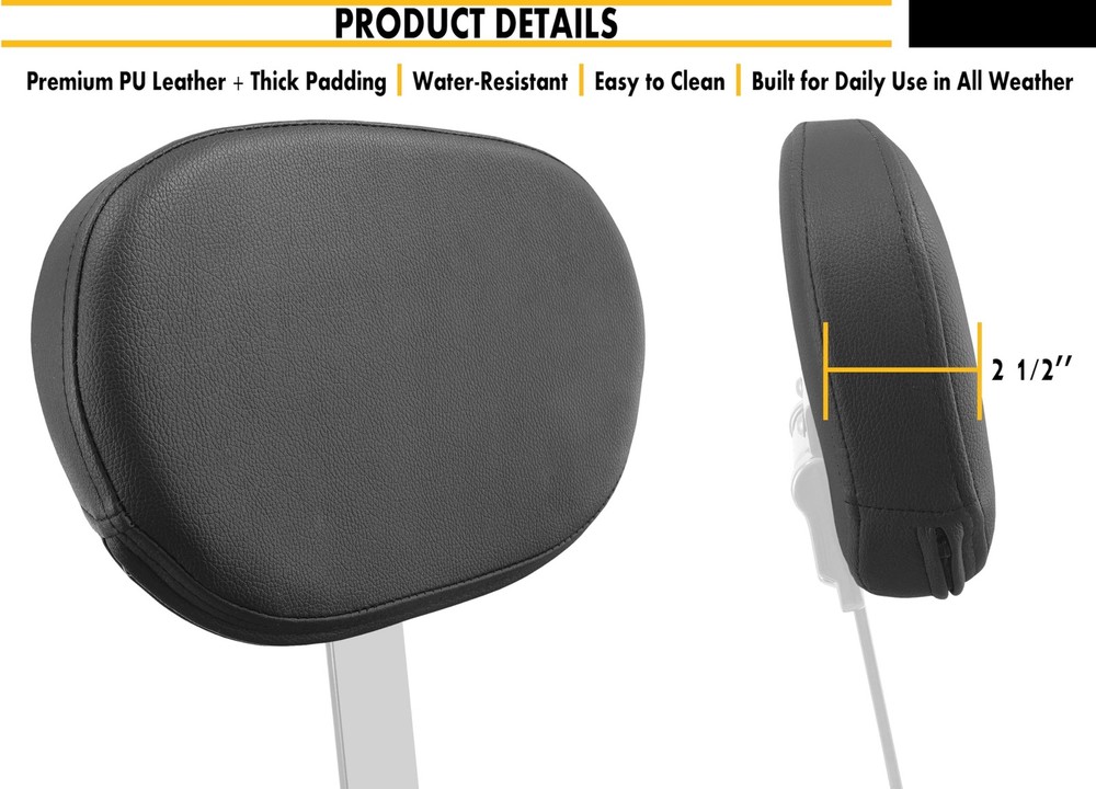 Adjustable Plugin Driver Rider Backrest Custom Kit for Harley Electra Glides ...