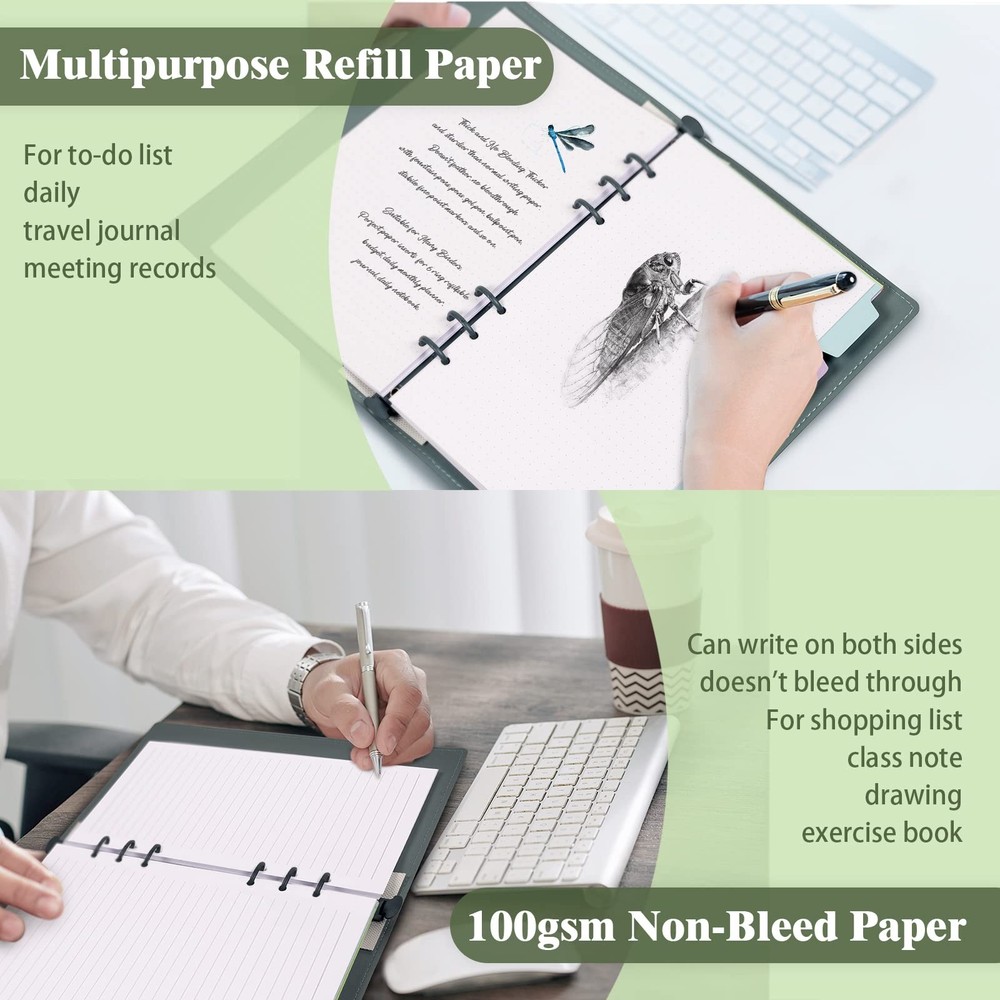 Planner Inserts for A6 Binder - Budget Journals A6, white lined paper