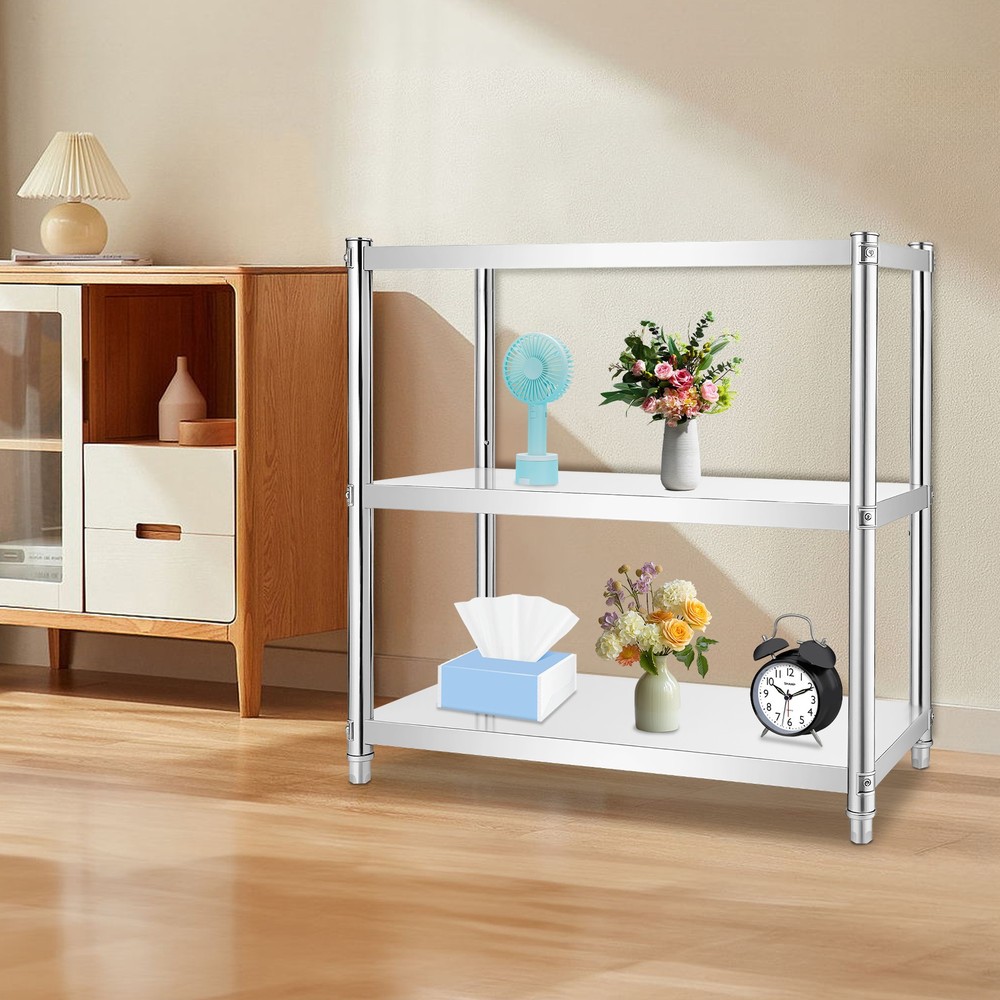 3 Tiers Kitchen Shelf Shelving Rack Restaurant Shelves Rack Stainless Steel