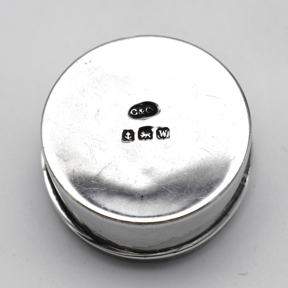 Antique Solid Silver Pill Pot Snuff Box Powder Pot 1921