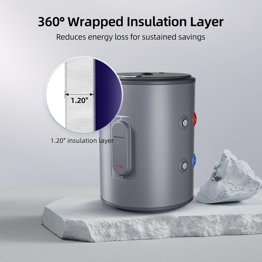 18 Gal Mini Tank Water Heater Electric Compact Storage for Kitchen, Shower, RV