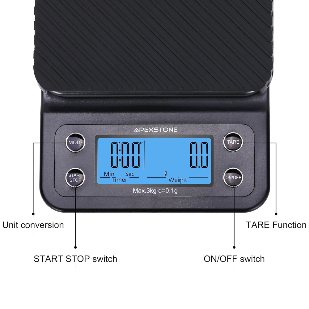 Coffee Scale with Timer Small, Apexstone Espresso Scale with Timer Small, Espres