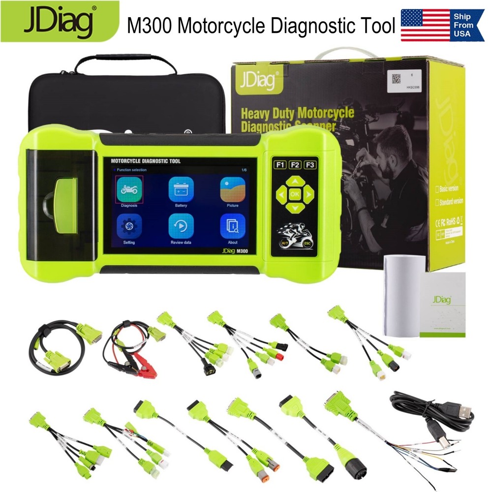 JDiag M300 Motorcycle Code Reader Scanner Diagnostic Tool ABS Battery Analysis