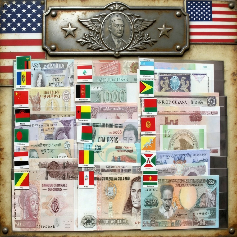 100 Pcs UNC World Banknotes Different Foreign Paper Money Collection Gift Set