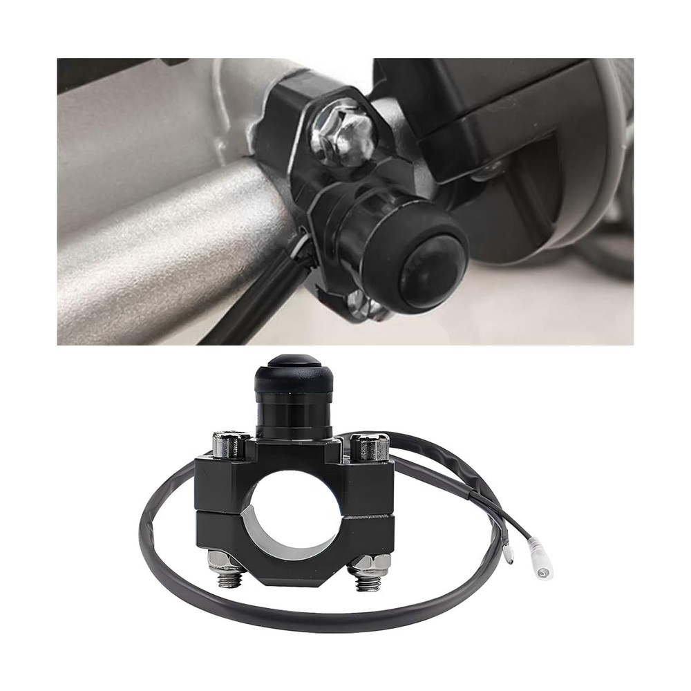 Bittwee CNC Universal Motorcycle Engine Stop Start Kill Switch Button, Black