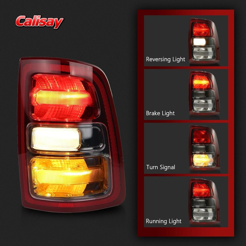 Right side Black Bezel Halogen Tail Lights Compatible With 2019-2024 RAM 2500