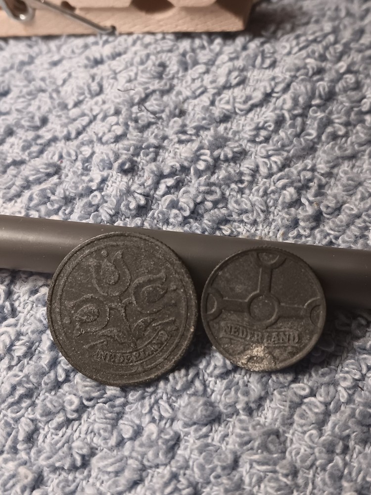 Heavily Circulated WW2 Netherlands Coins, Has Oxidation