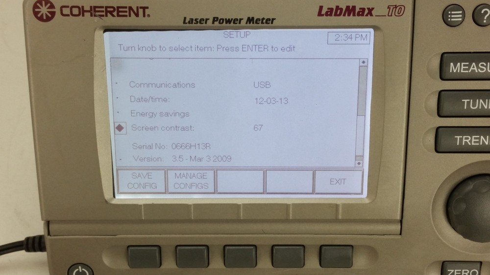COHERENT LASERS LASER POWER METER 1104619 MODEL LABMAX-TO