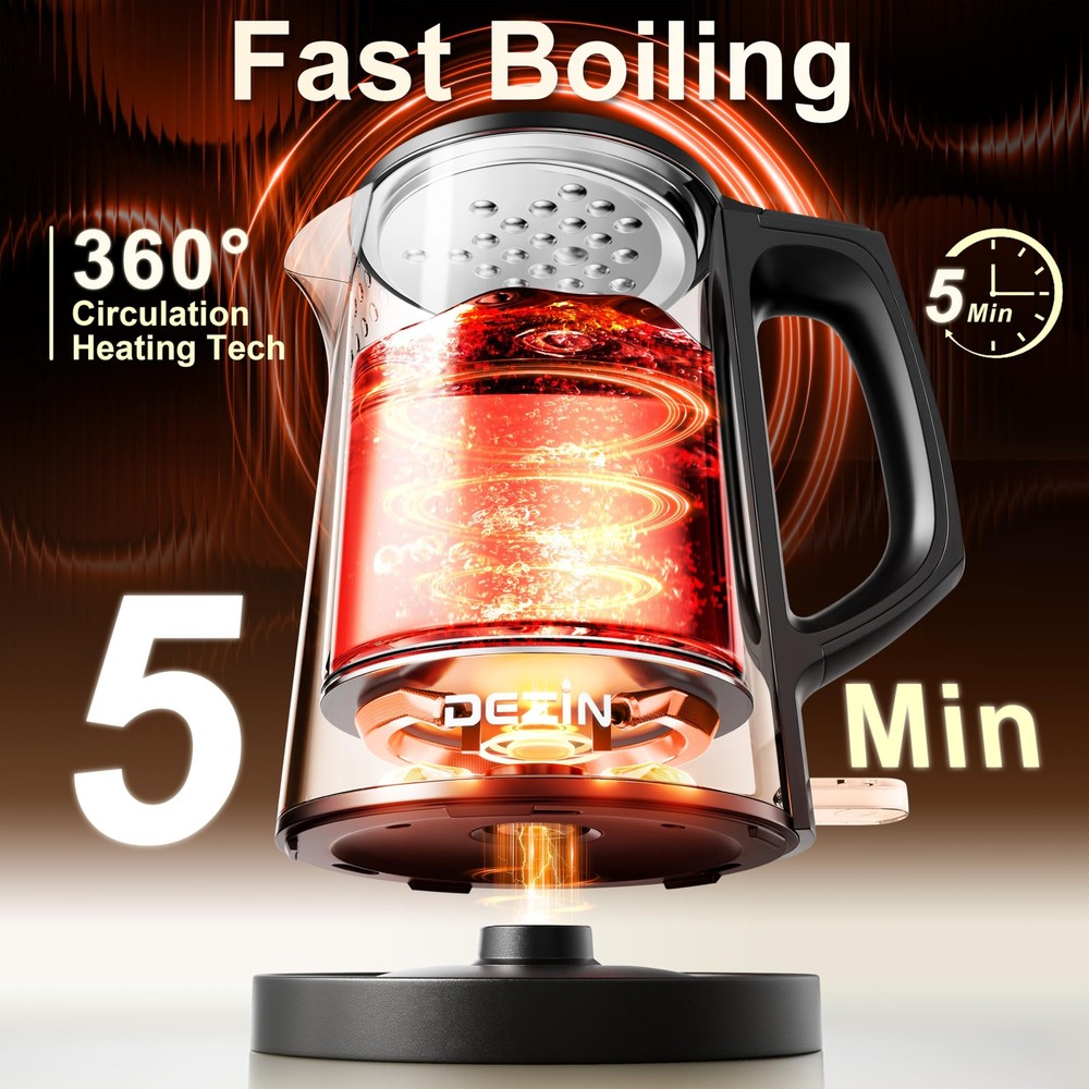 0.8L Electric Kettle, Small Electric Kettle with Double Wall Construction, 30...