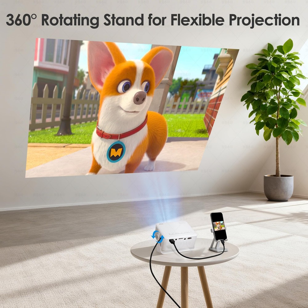 Mini Projector with WiFi and Bluetooth, 2026 Upgraded Projector 1080P Support...