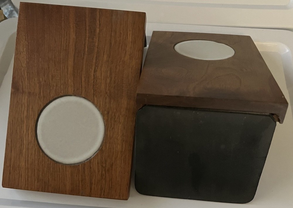 Gordon Jane Martz For Marshall Studios Ceramic Tile Walnut Bookends MCM 1960s