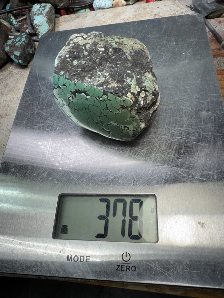 Hubei turquoise rough , solid spiderwebs nuggets in apple green colored