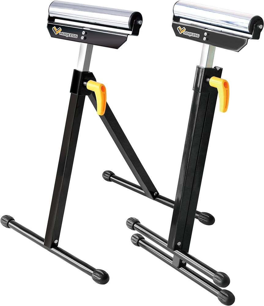 Roller Miter Saw Support Stand 2 Pc Pack Folding Tool Table Workbench Adjustable