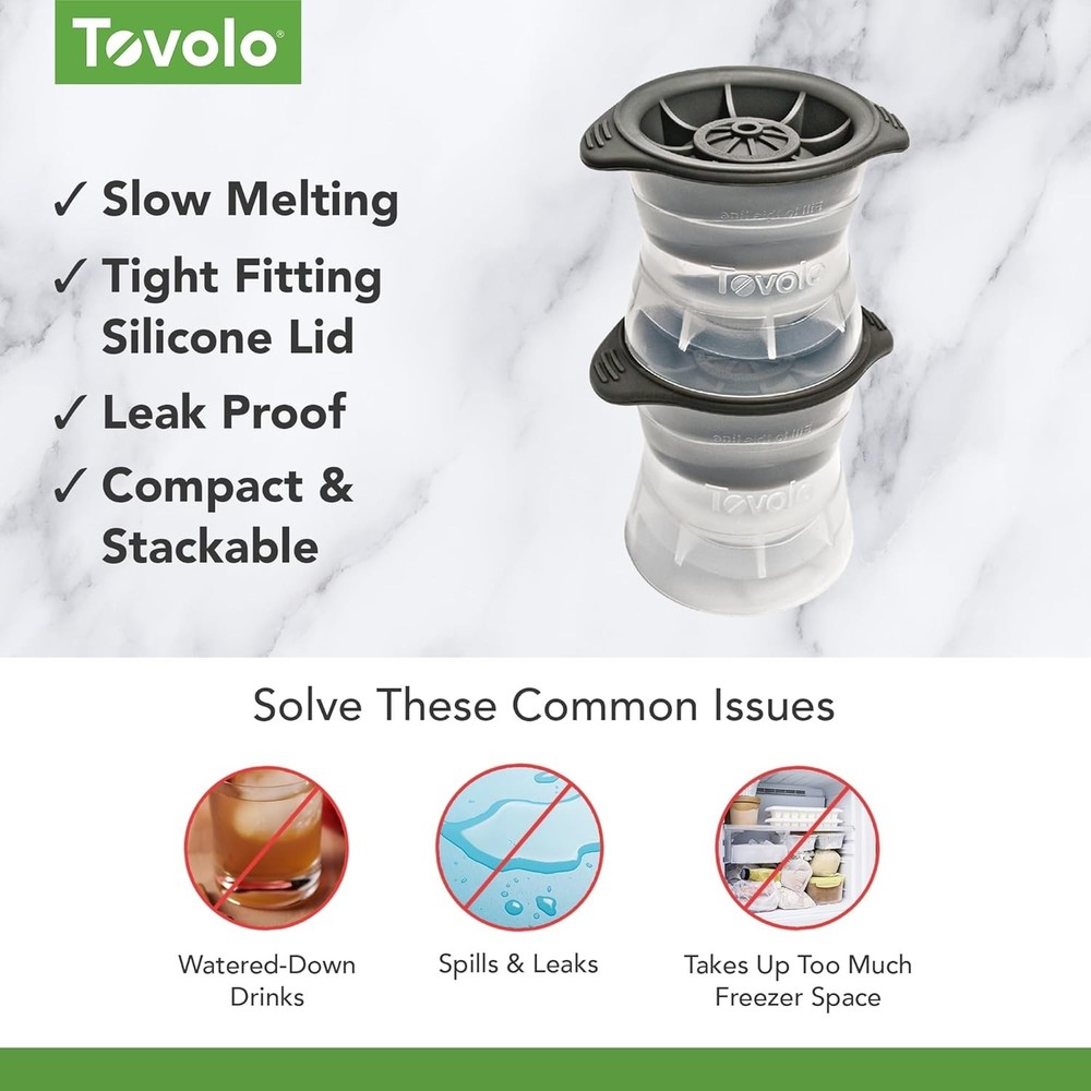 BPA Free Stackable Sphere Ice Molds – Leak Proof Design for Ice Perfection