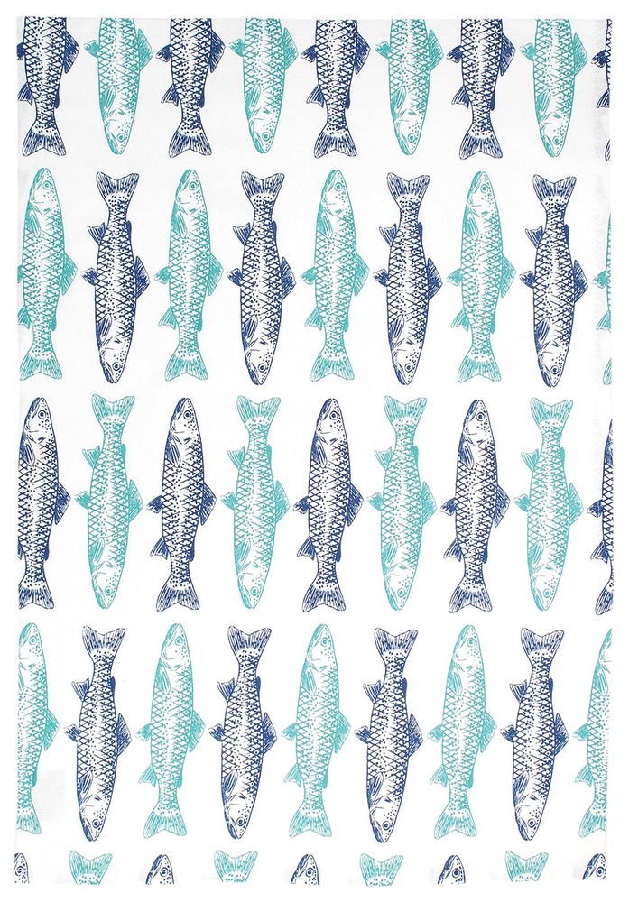 MU Kitchen Designer Print Kitchen Towel, Fish