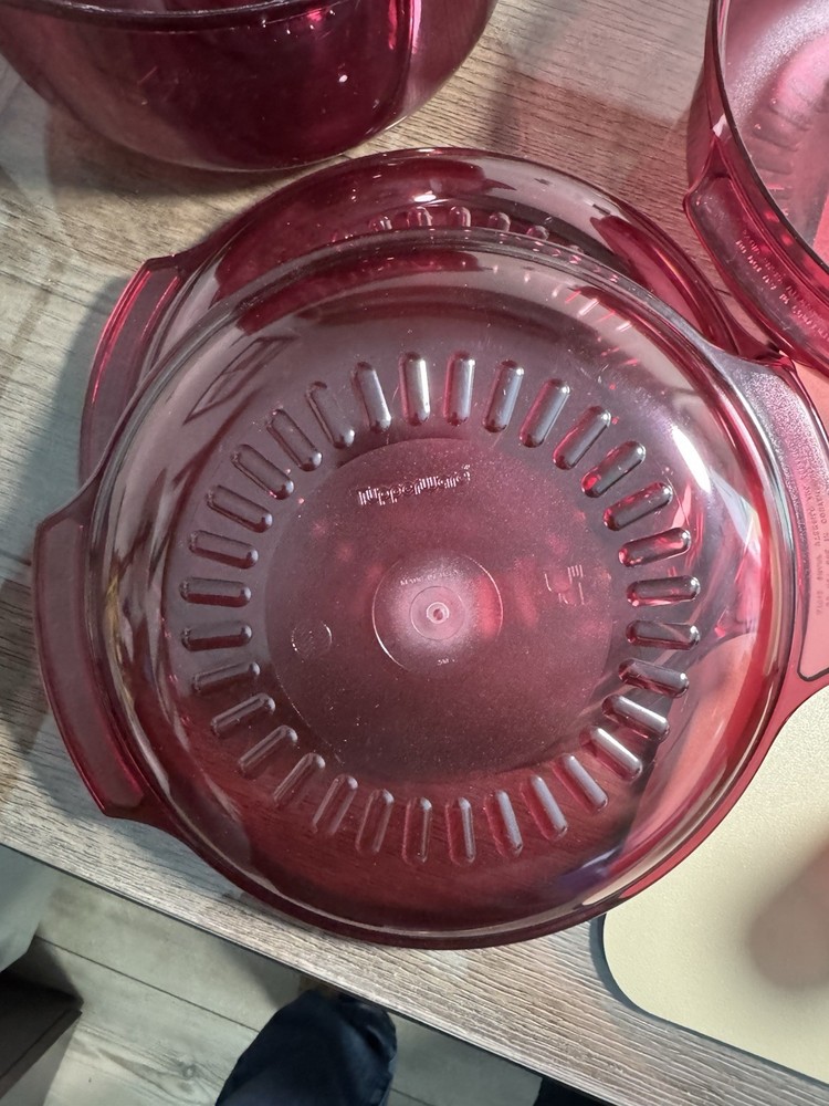 Tupperware TupperWave Stack Cooker Set 12 Pcs Cranberry Used Combo From 2 Sets