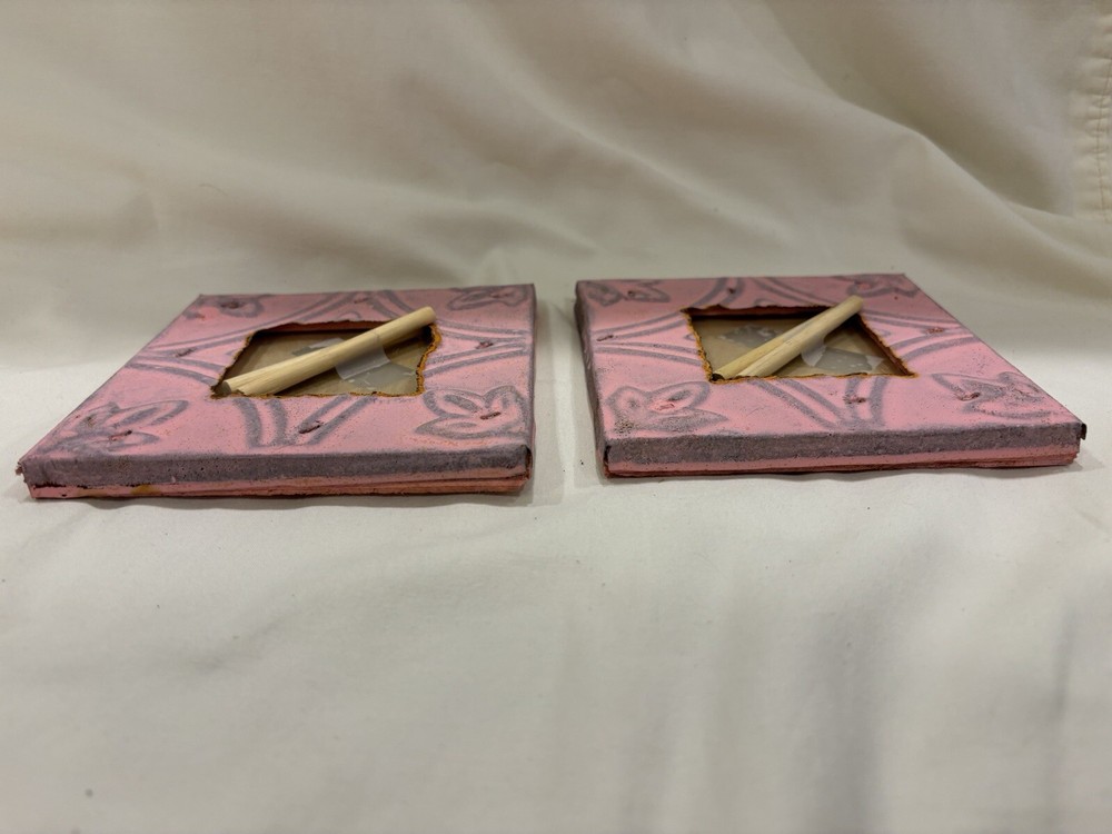 Laville Reclaimed Tin Photo Frames, Pink